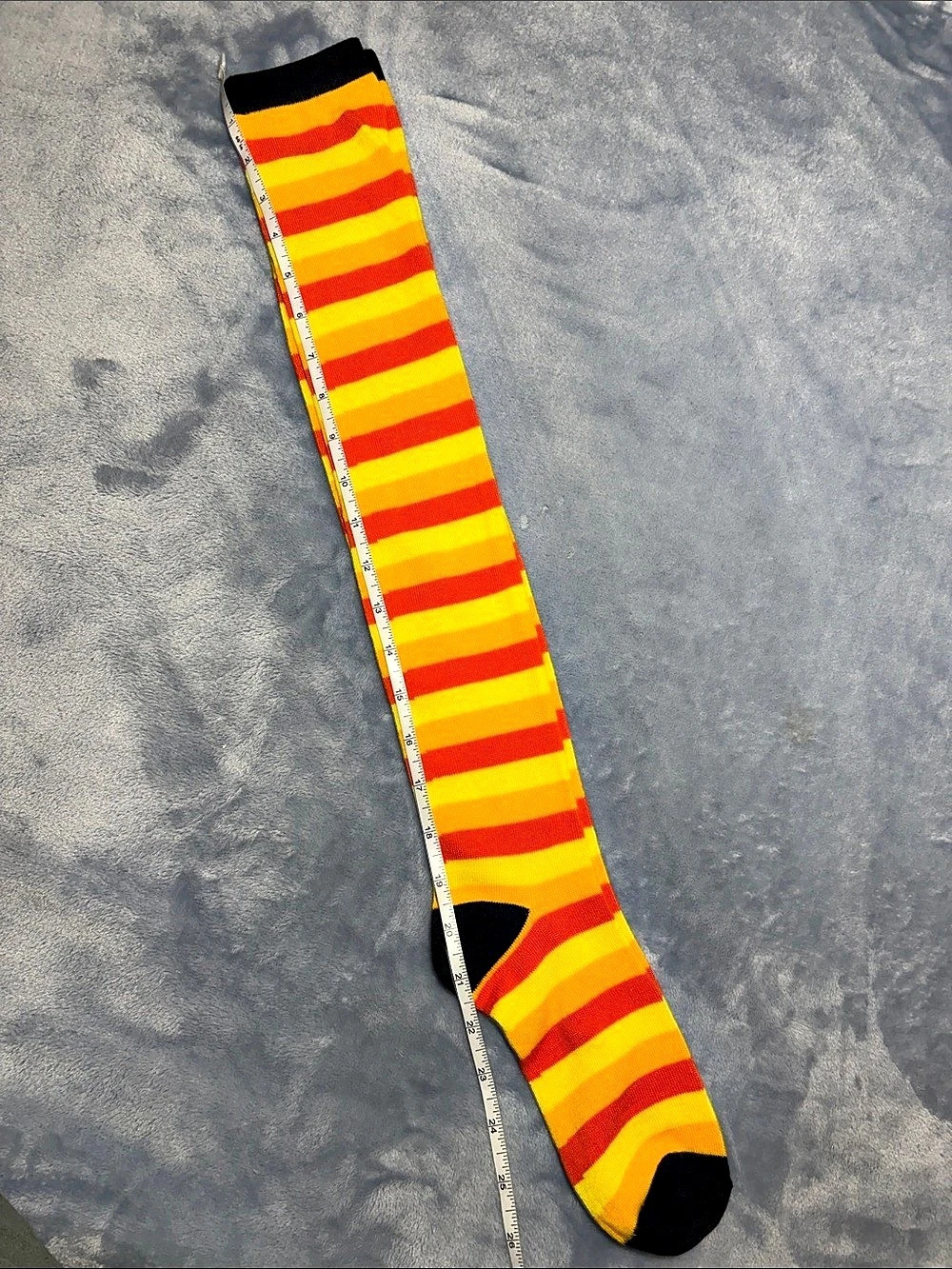 Striped Orange,Yellow & Red Casual Long Socks